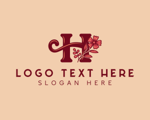 Nature - Cursive Floral Letter H logo design