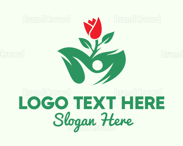 Human Rose Plant Logo