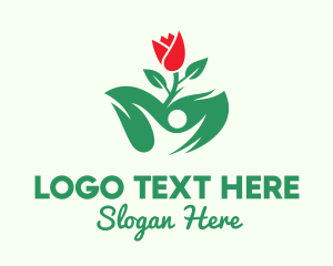 Human - Human Rose Plant logo design