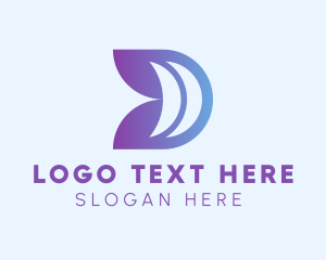 Purple - Software Developer Letter D logo design