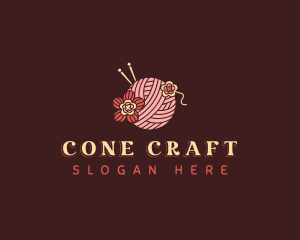 Flower Yarn Crochet logo design