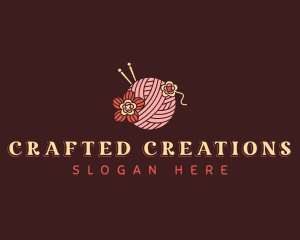 Flower Yarn Crochet logo design