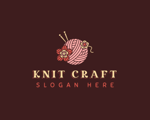 Flower Yarn Crochet logo design