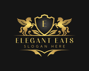 Luxury Pegasus Shield logo design