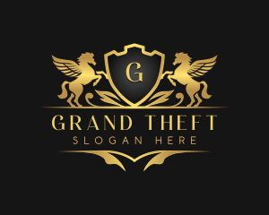 Shield - Luxury Pegasus Shield logo design
