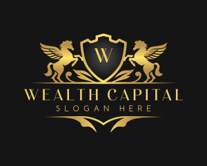 Luxury Pegasus Shield logo design