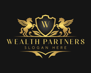 Luxury Pegasus Shield logo design