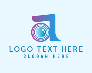 Youtube - Photography Camera Lens Letter A logo design