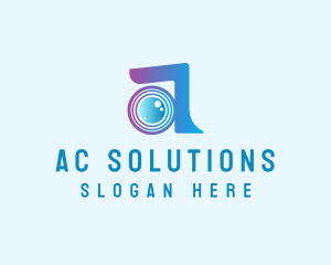 Photography Camera Lens Letter A logo design