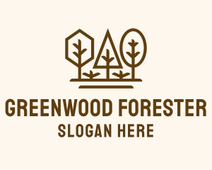 Minimalist Forest Tree logo design