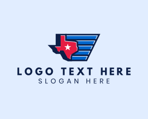 Flag - Texas Star State Map logo design