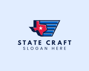 State - Texas Star State Map logo design