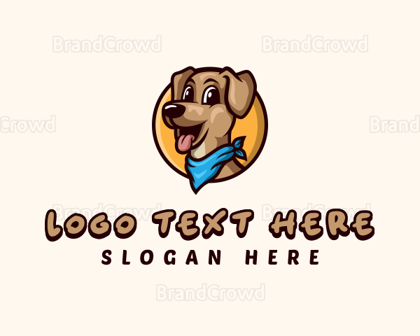 Cartoon Dog Bandana Logo