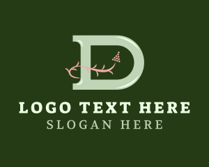 Dermatology - Green Grapevine Letter D logo design