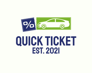 Ticket - Discount Ticket Car logo design
