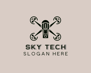 Drone - Flying Drone Surveillance logo design