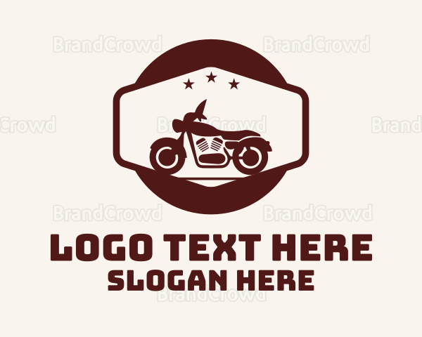 Brown Motorcycle Badge Logo