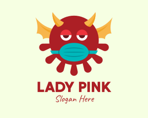 Evil - Red Sick Evil Virus Monster logo design