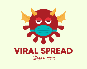 Infection - Red Sick Evil Virus Monster logo design