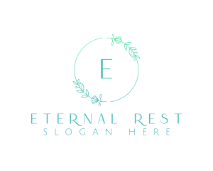 Cemetery - Beauty Wreath Lettermark logo design