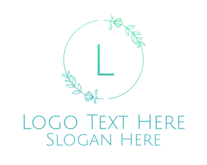 Green Letter Floral Emblem Logo