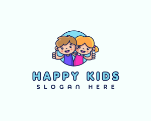 Kids Thumbs Up Children logo design