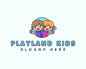 Kids Thumbs Up Children logo design