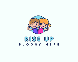 Kids Thumbs Up Children logo design