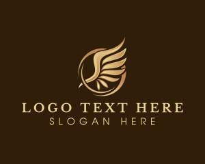 Bird - Gold Wing Aviation logo design