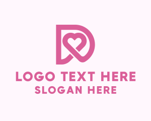 Heart - Fashion Salon Letter D logo design