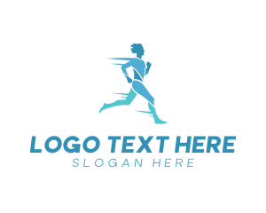 Trail Run - Fitness Jogging Man logo design