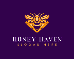 Diamond Honey Bee logo design