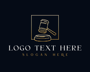 Minimalist - Justice Gavel Hammer logo design