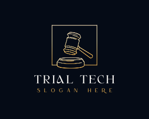 Trial - Justice Gavel Hammer logo design