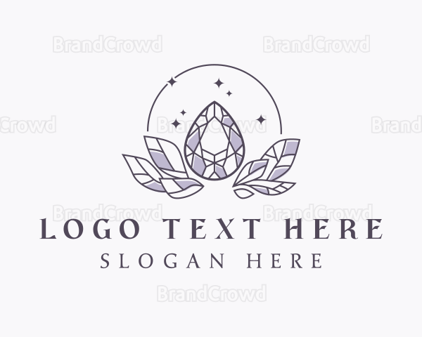 Elegant Crystal Leaf Logo