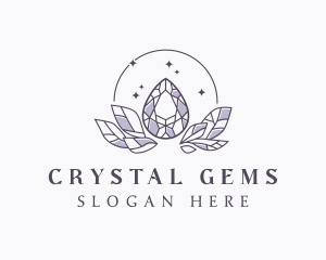 Elegant Crystal Leaf logo design