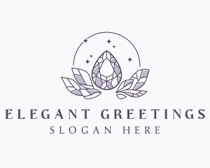 Elegant Crystal Leaf logo design