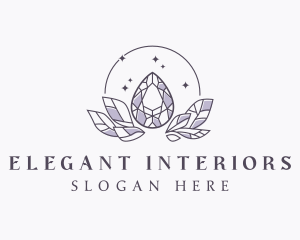 Elegant Crystal Leaf logo design