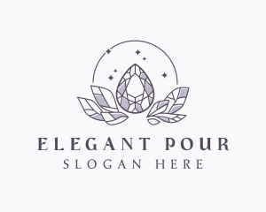 Elegant Crystal Leaf logo design