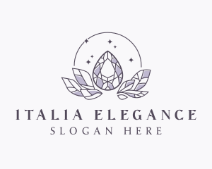 Elegant Crystal Leaf logo design