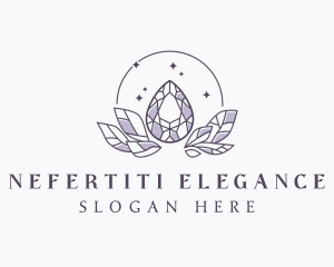 Elegant Crystal Leaf logo design