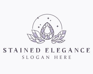 Elegant Crystal Leaf logo design