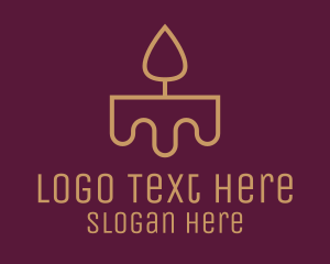 Gold - Wax Candle Flame logo design