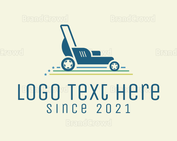 Colorful Lawn Mower Logo