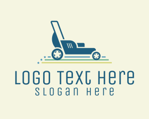 Colorful Lawn Mower  Logo