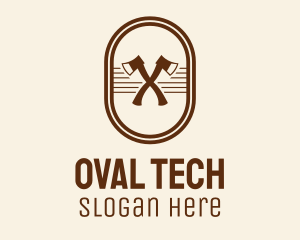 Oval - Axe Lumberjack Oval Badge logo design