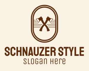 Axe Lumberjack Oval Badge logo design