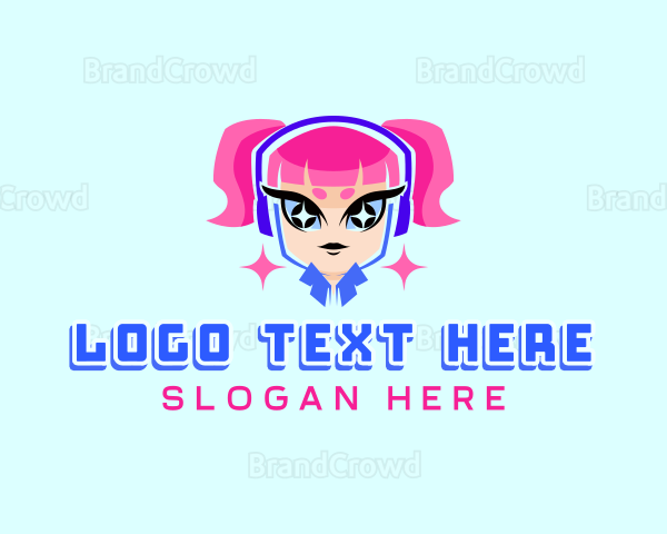 Gamer Girl Avatar Logo