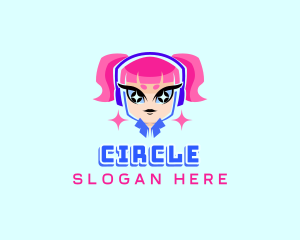 Gamer Girl Avatar Logo