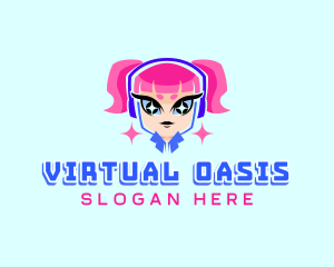 Gamer Girl Avatar logo design